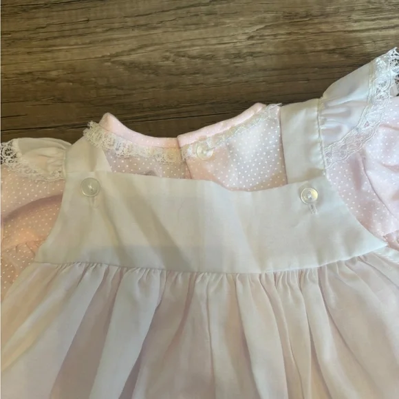 Nanette Vintage Baby Girl Dress Duck Goose Lace 0-3mo - Picture 6 of 9